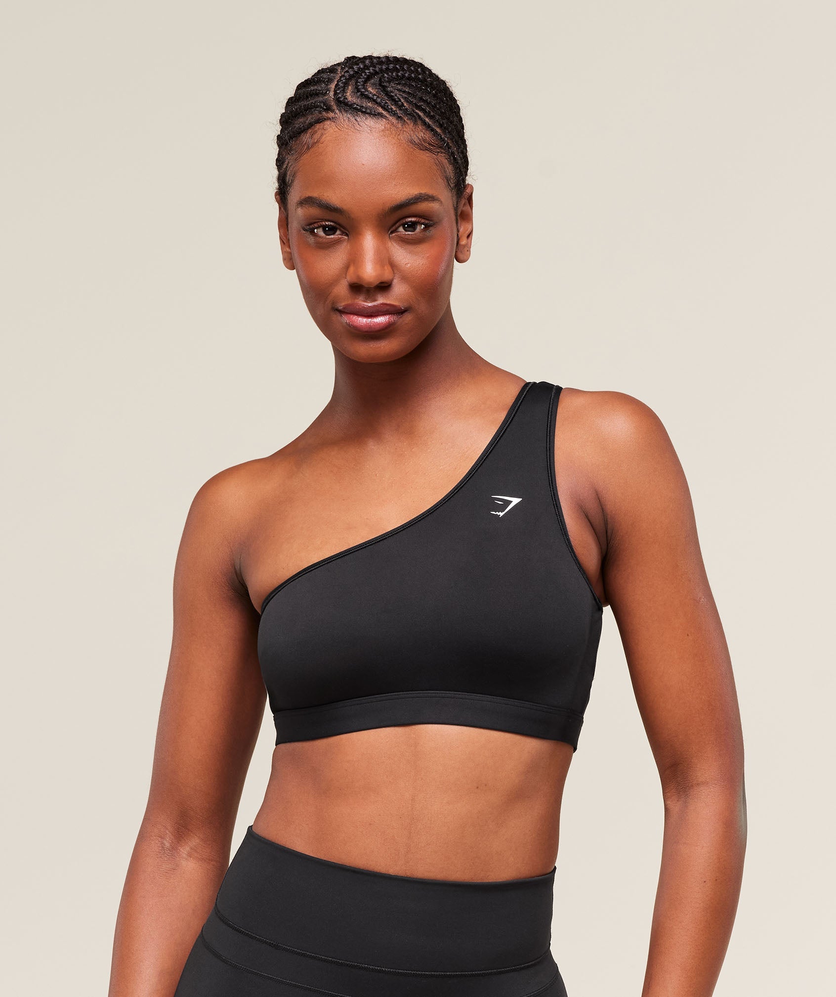 Women's Gymshark Asymmetric Sports Bra Black