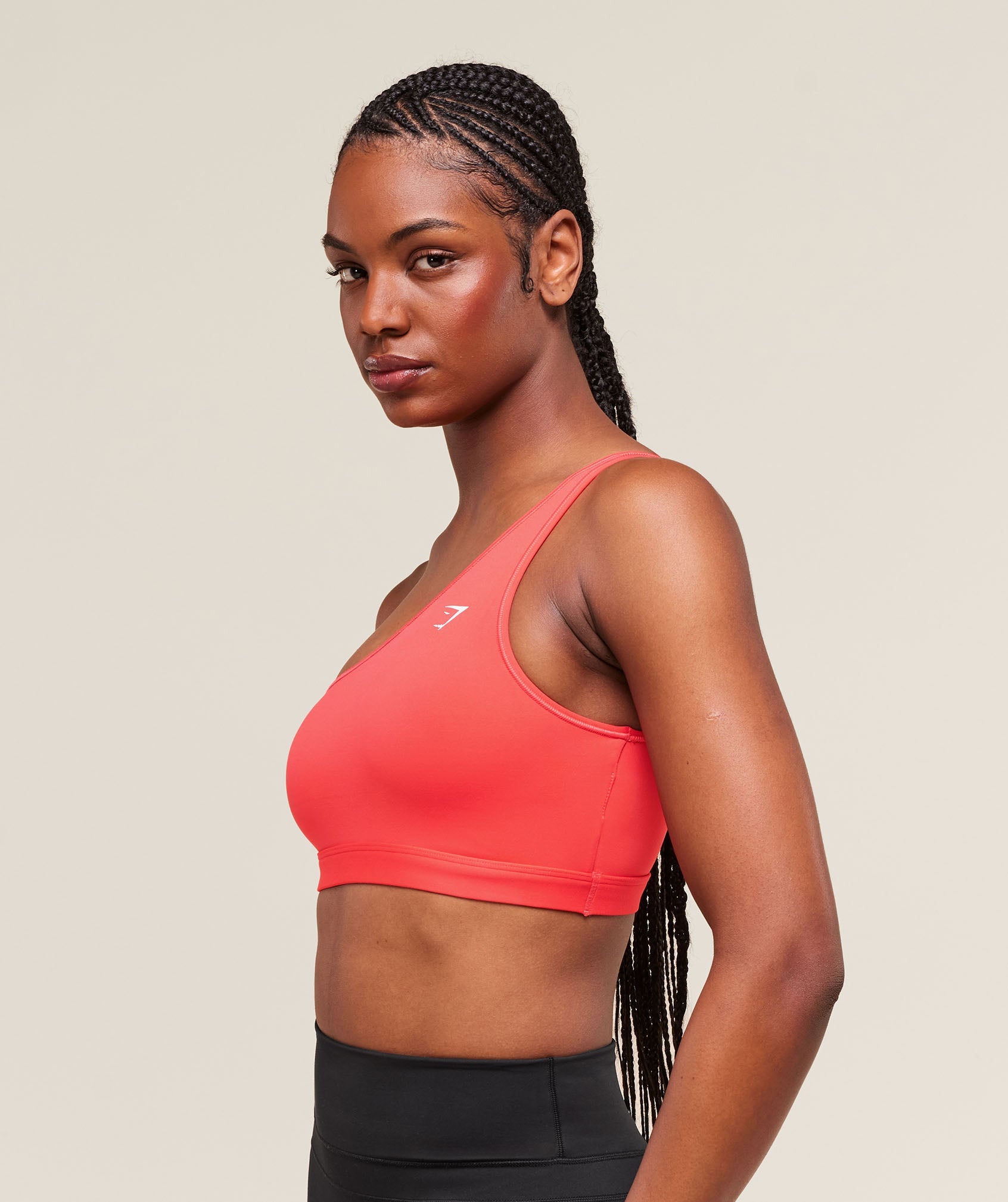 Women's Gymshark Asymmetric Sports Bra Coral Red