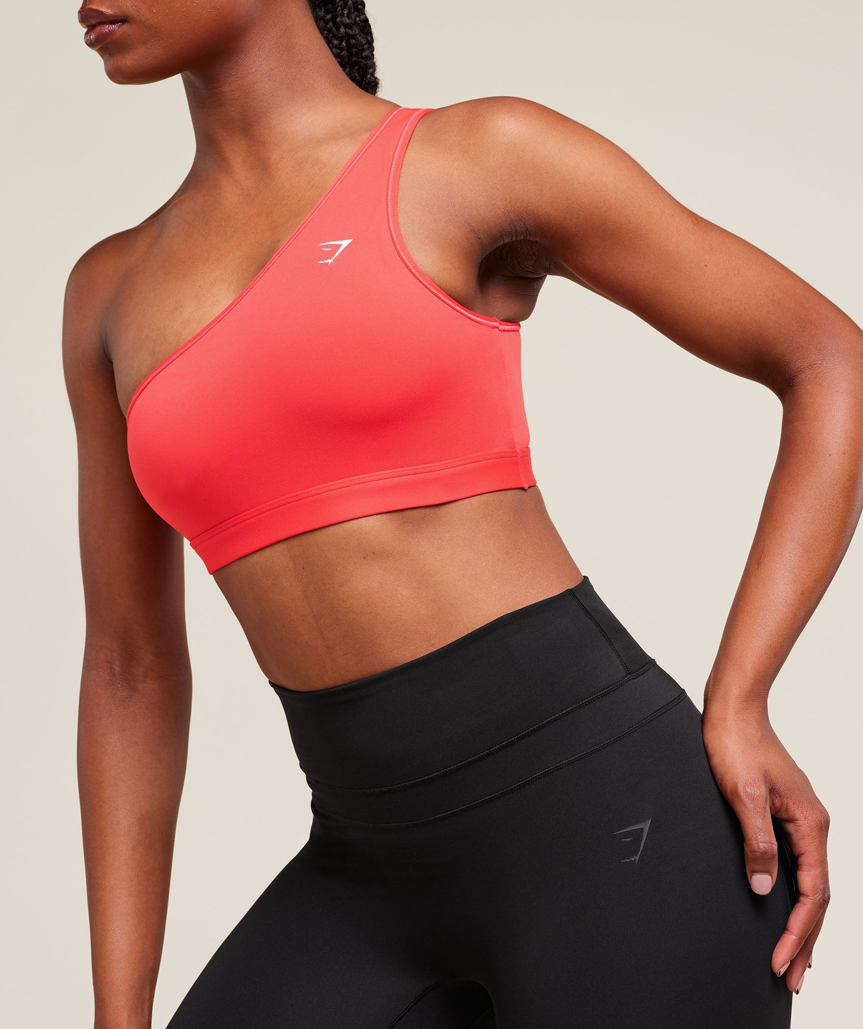 Women's Gymshark Asymmetric Sports Bra Coral Red