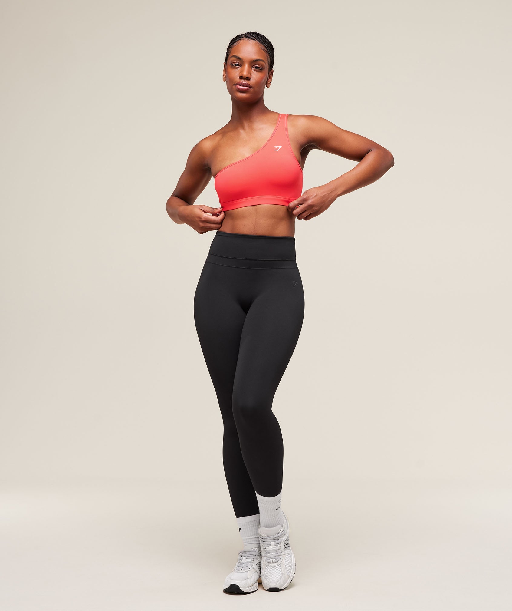 Women's Gymshark Asymmetric Sports Bra Coral Red