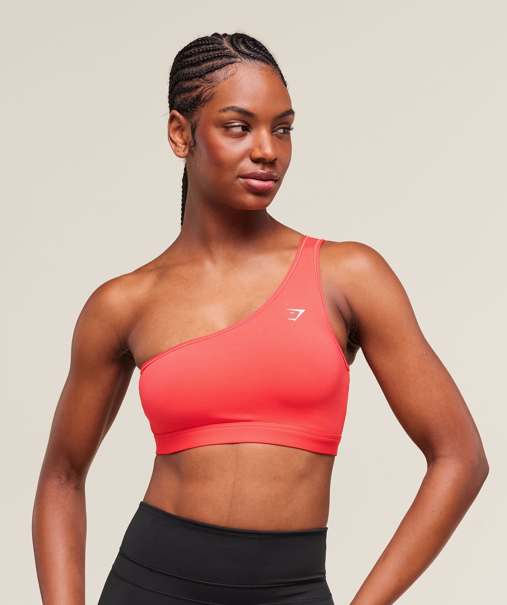 Women's Gymshark Asymmetric Sports Bra Coral Red
