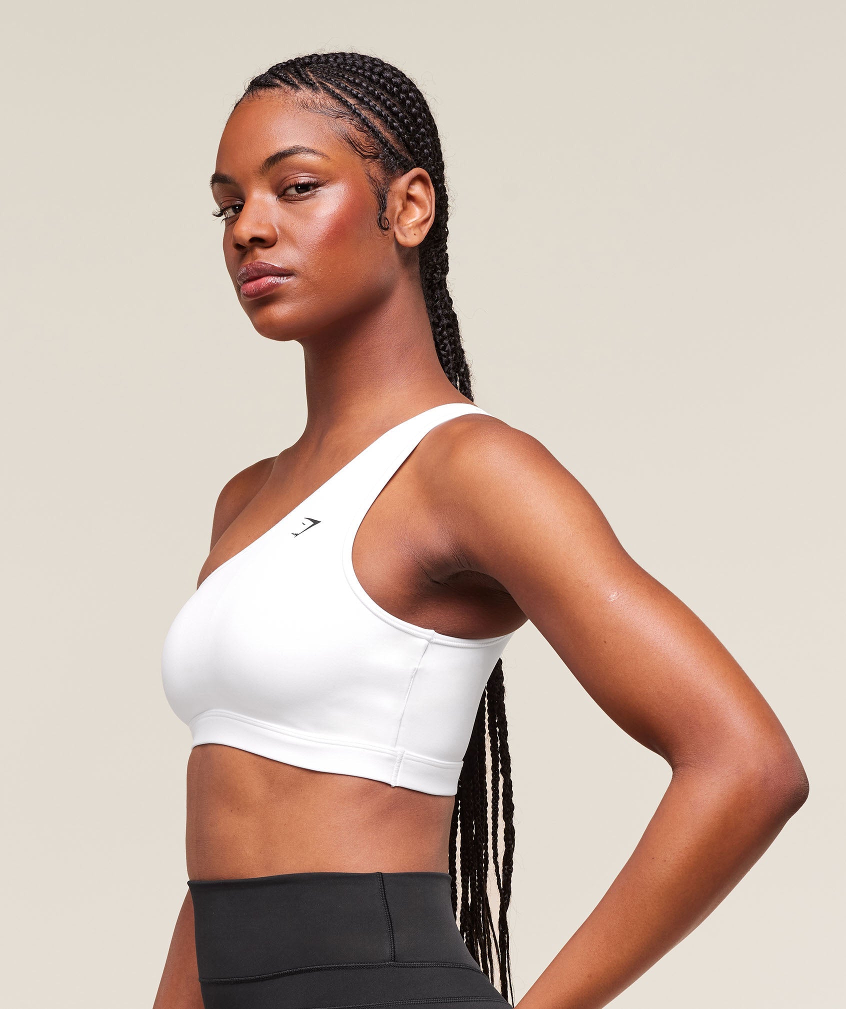 Women's Gymshark Asymmetric Sports Bra White