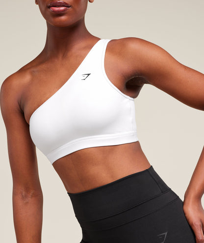 Women's Gymshark Asymmetric Sports Bra White