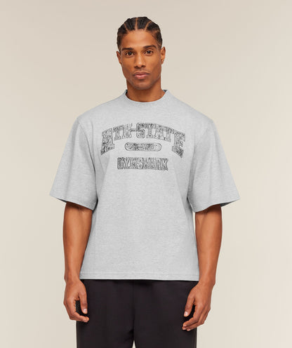 Gymshark Ath-State Graphic T-Shirt Light Grey Core Marl