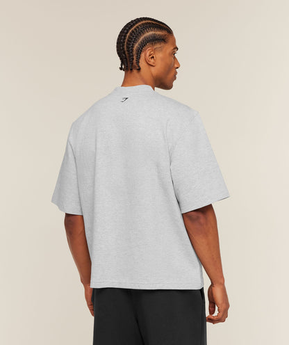 Gymshark Ath-State Graphic T-Shirt Light Grey Core Marl