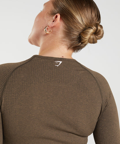 Women's Gymshark Vital Crop Top Espresso Marl