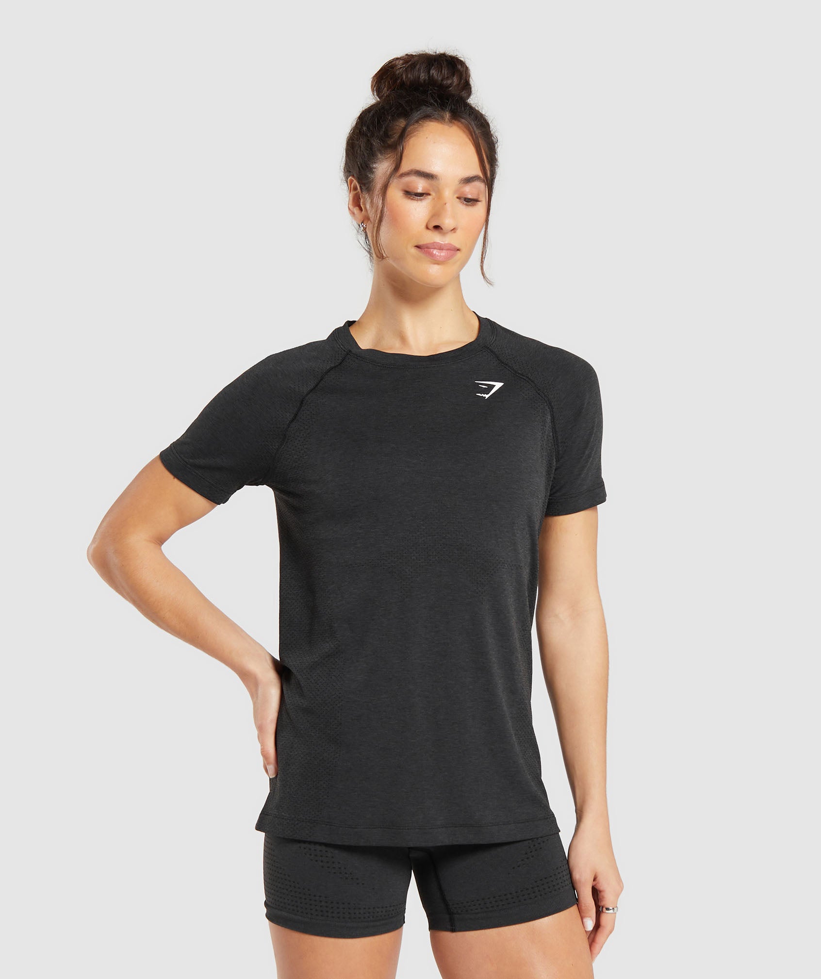 Women's Gymshark Vital Light T-Shirt Black Marl