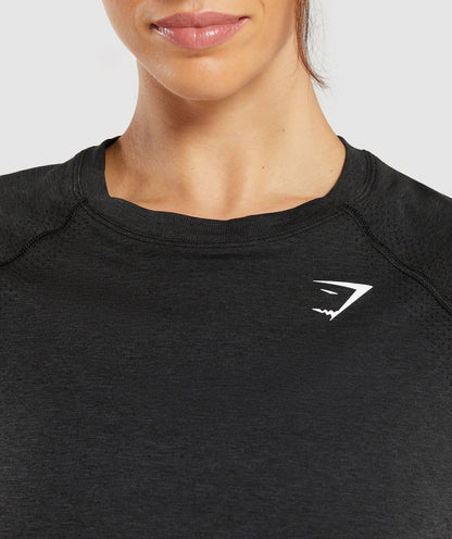 Women's Gymshark Vital Light T-Shirt Black Marl