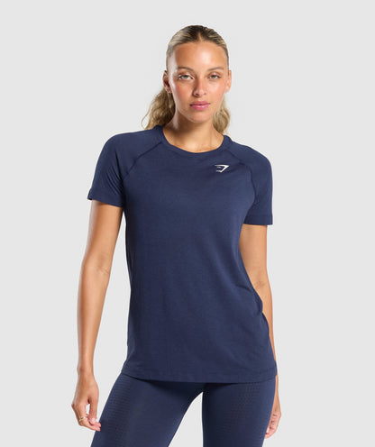 Women's Gymshark Vital Light T-Shirt Heavy Blue Marl