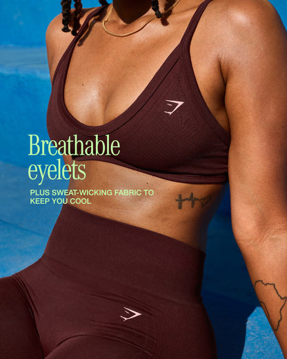 Women's Gymshark Energise Seamless Leggings Rich Maroon