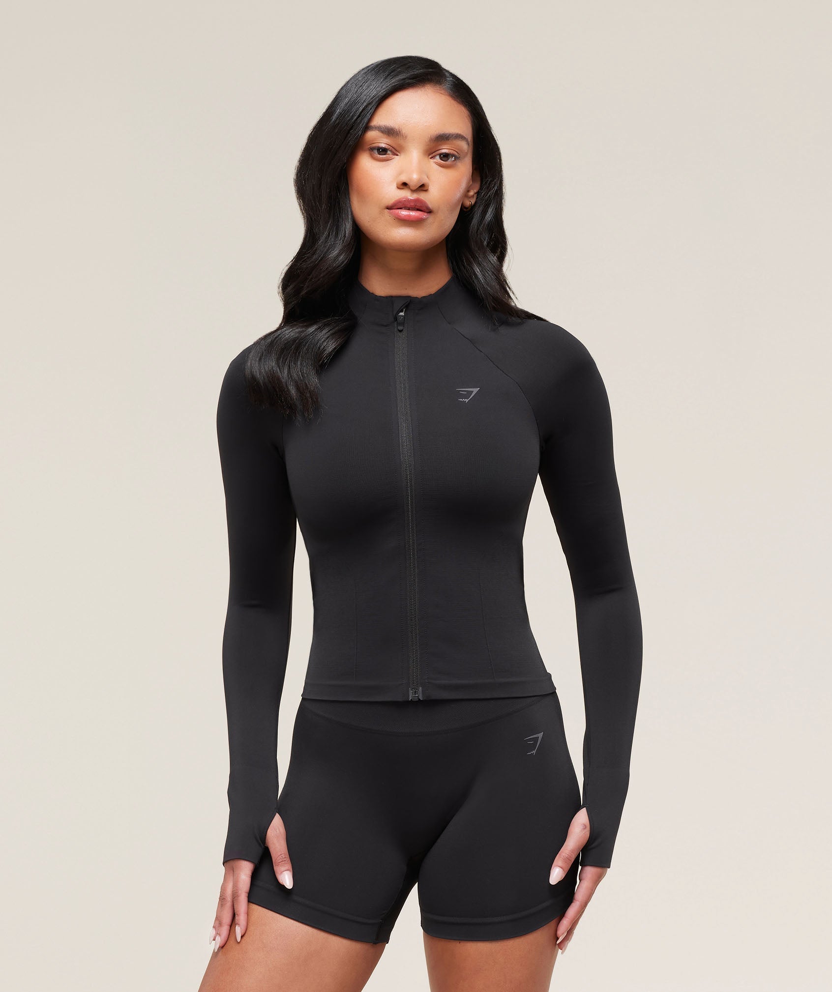 Women's Gymshark Soft Sculpt Zip Up Jacket Black