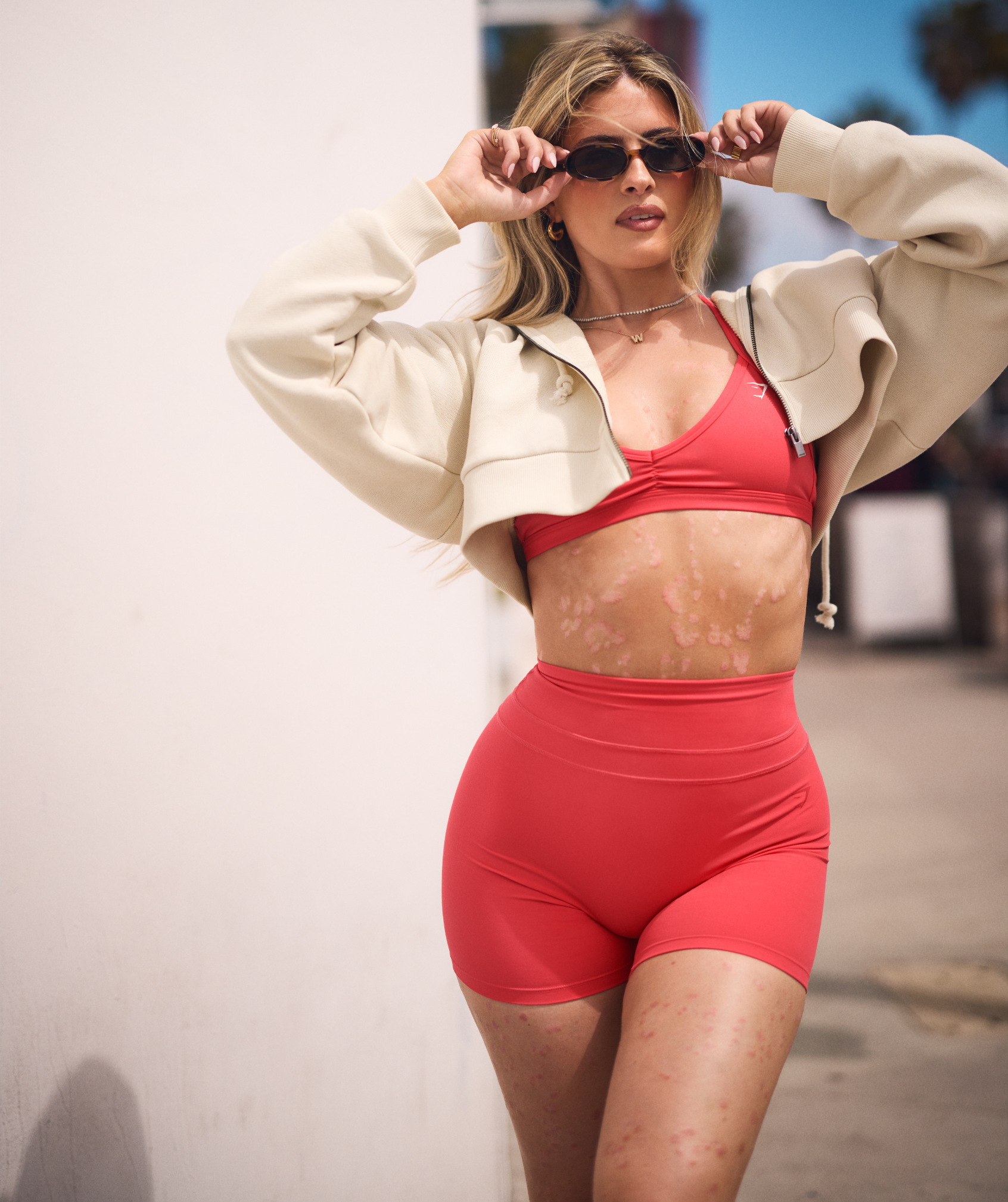 Women's Gymshark Whitney Shorts Coral Red