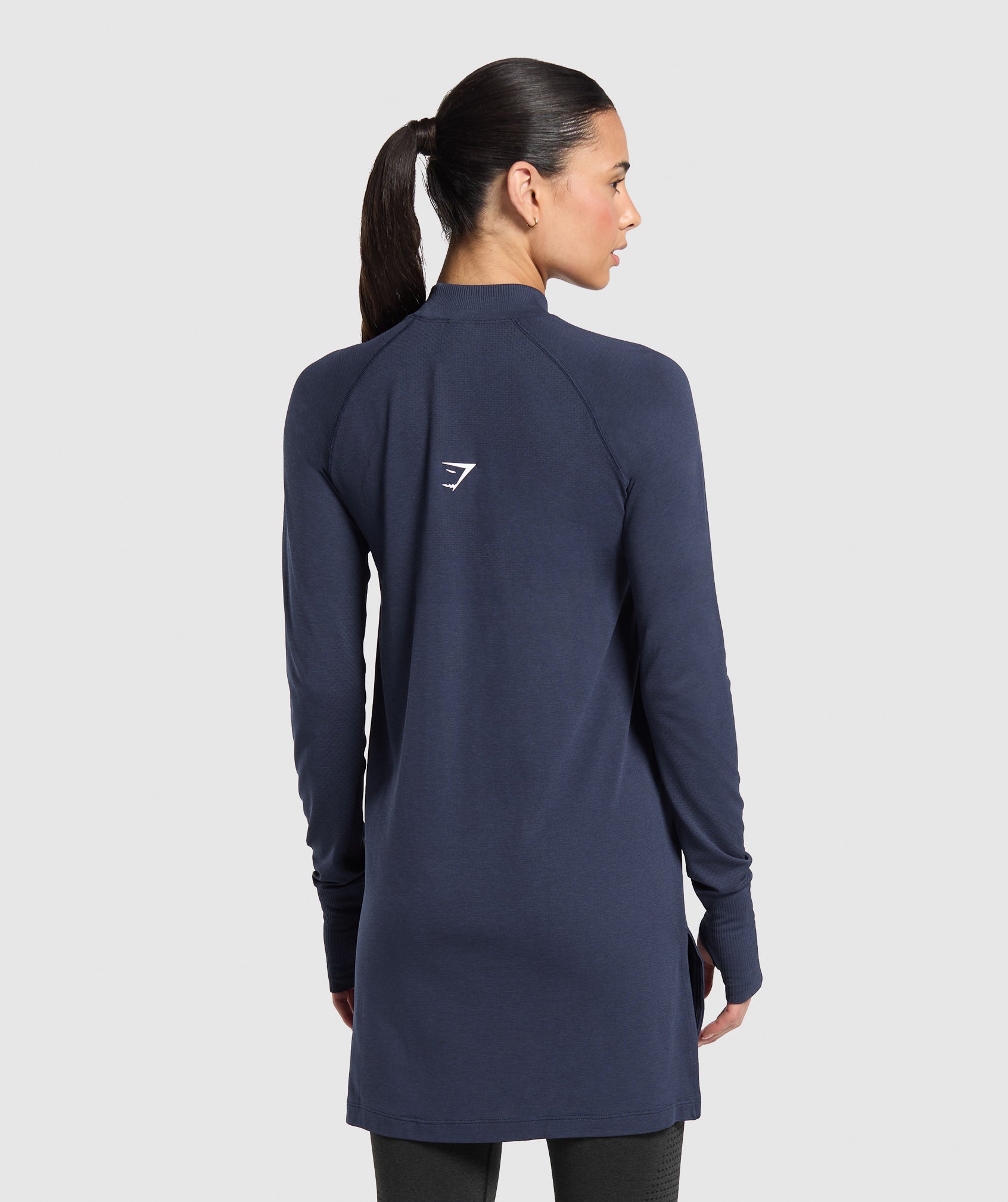 Women's Gymshark Vital Long Line Top Heavy Blue Marl