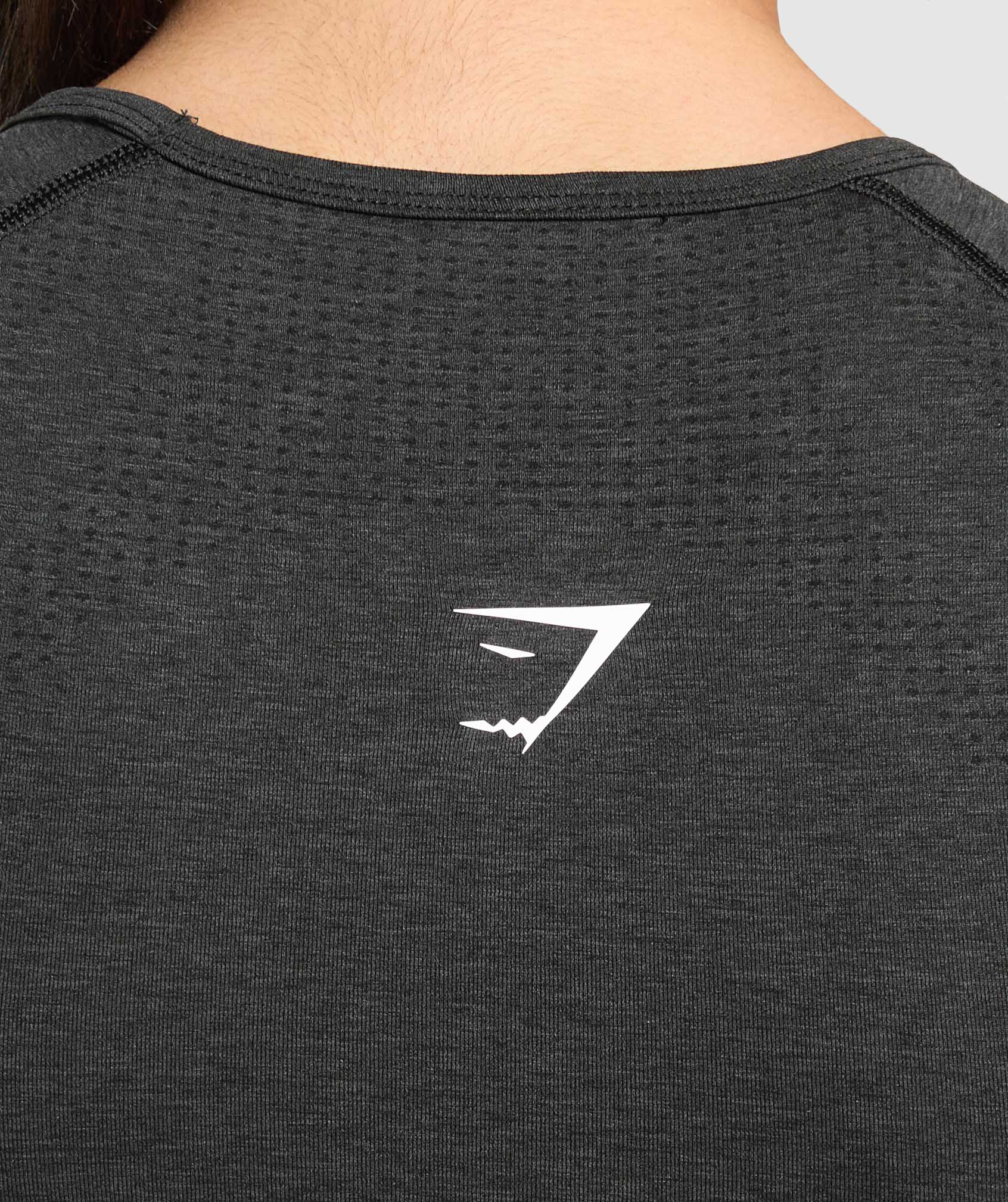 Women's Gymshark Vital Scoop Neck Top Black Marl
