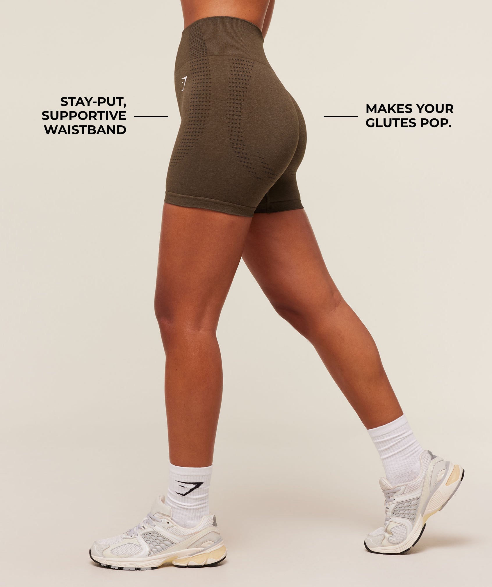 Women's Gymshark Vital Soft Shorts Espresso Marl