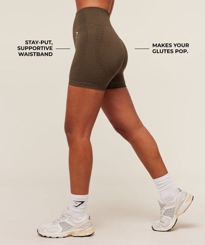 Women's Gymshark Vital Soft Shorts Espresso Marl