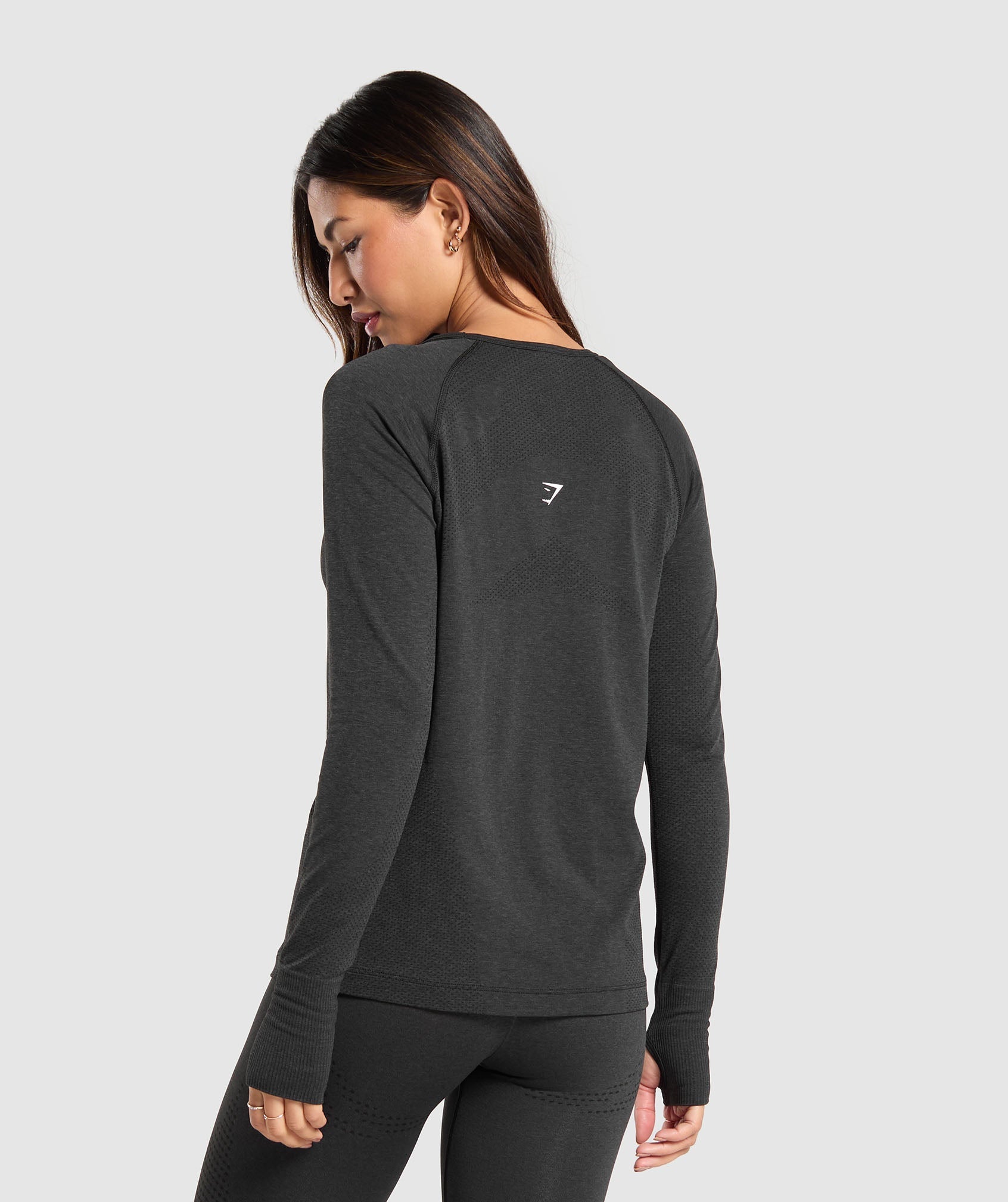Women's Gymshark Vital Light Long Sleeve Top Black Marl