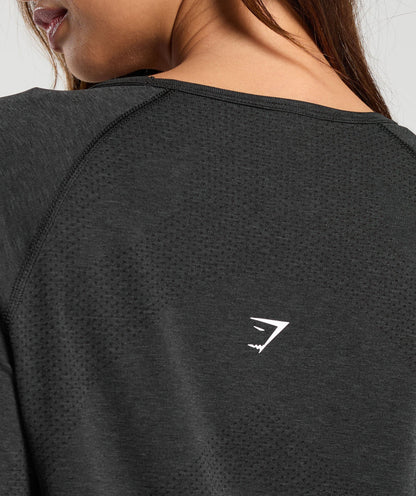 Women's Gymshark Vital Light Long Sleeve Top Black Marl