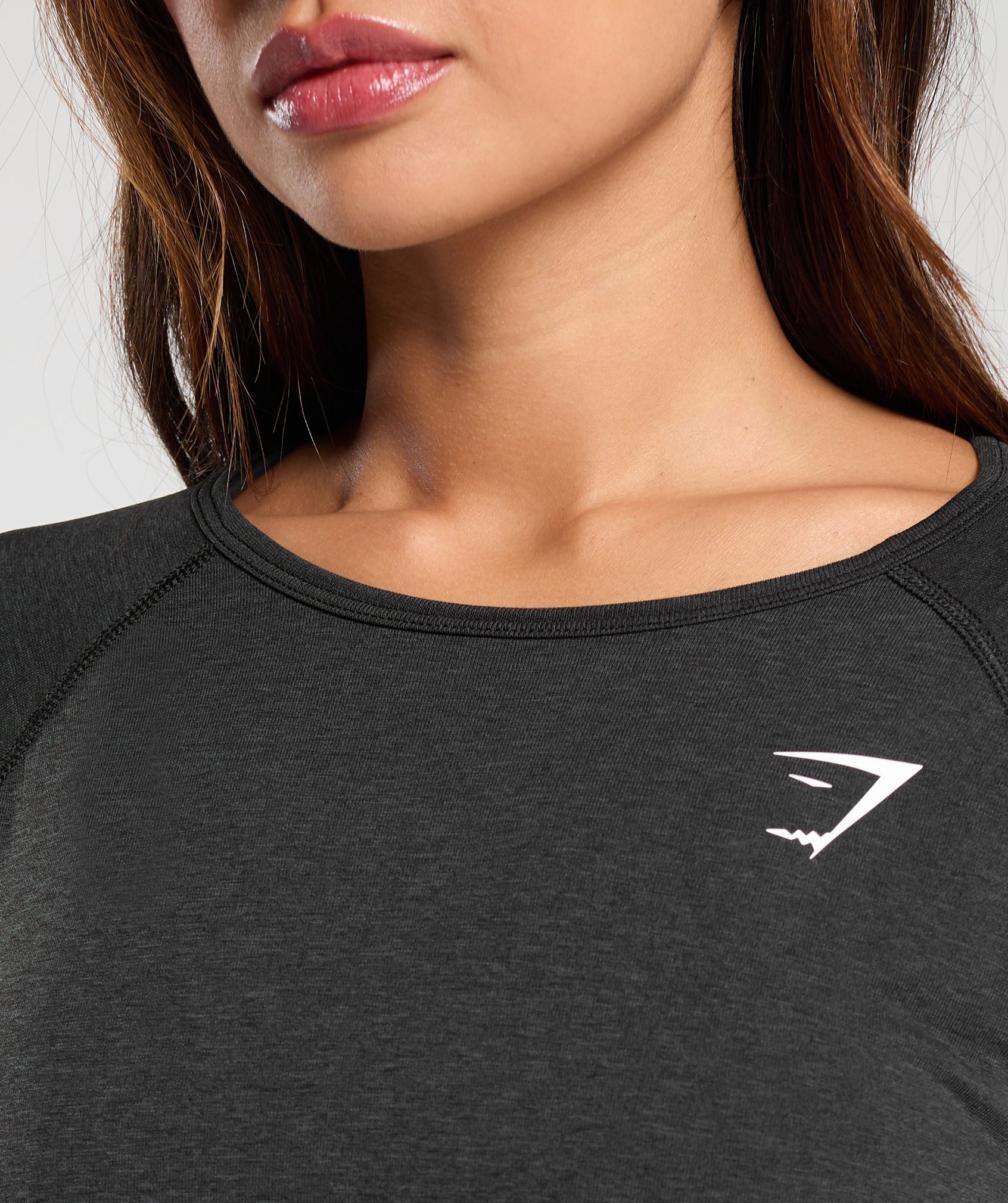 Women's Gymshark Vital Light Long Sleeve Top Black Marl