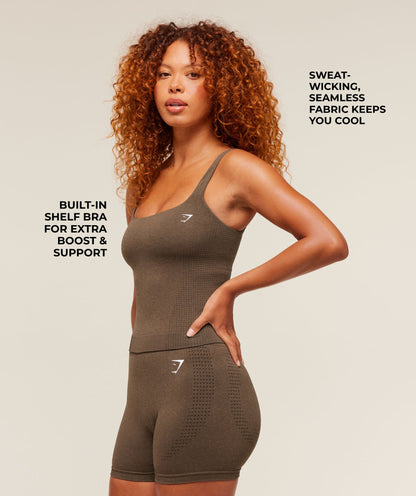 Women's Gymshark Vital Tank With Shelf Espresso Marl