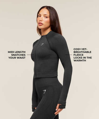 Women's Gymshark Vital Warm Jacket Black Marl