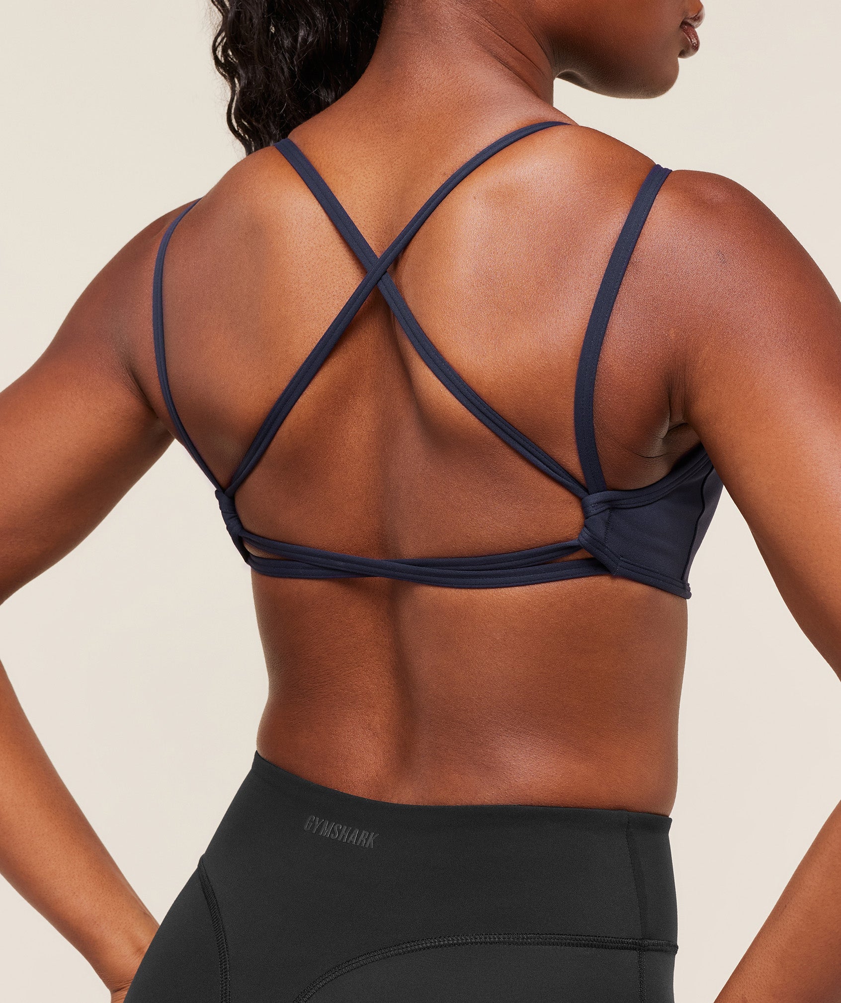 Women's Gymshark Back Gains Sports Bra Heavy Blue