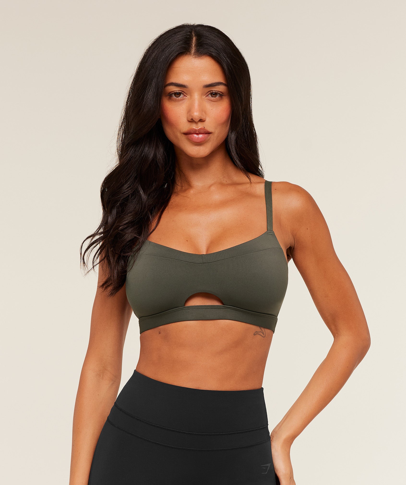 Women's Gymshark Balcony Peekaboo Sports Bra Gs Strength Green