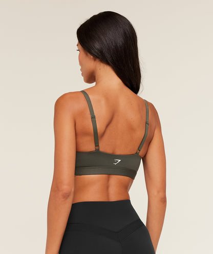 Women's Gymshark Balcony Peekaboo Sports Bra Gs Strength Green