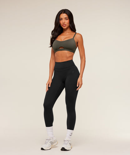 Women's Gymshark Balcony Peekaboo Sports Bra Gs Strength Green