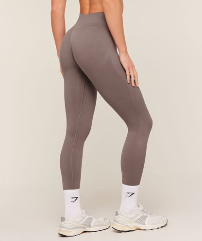 Women's Gymshark Poise Seamless Leggings Cool Brown
