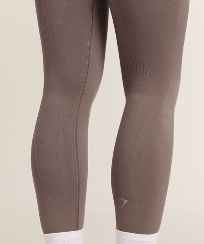 Women's Gymshark Poise Seamless Leggings Cool Brown