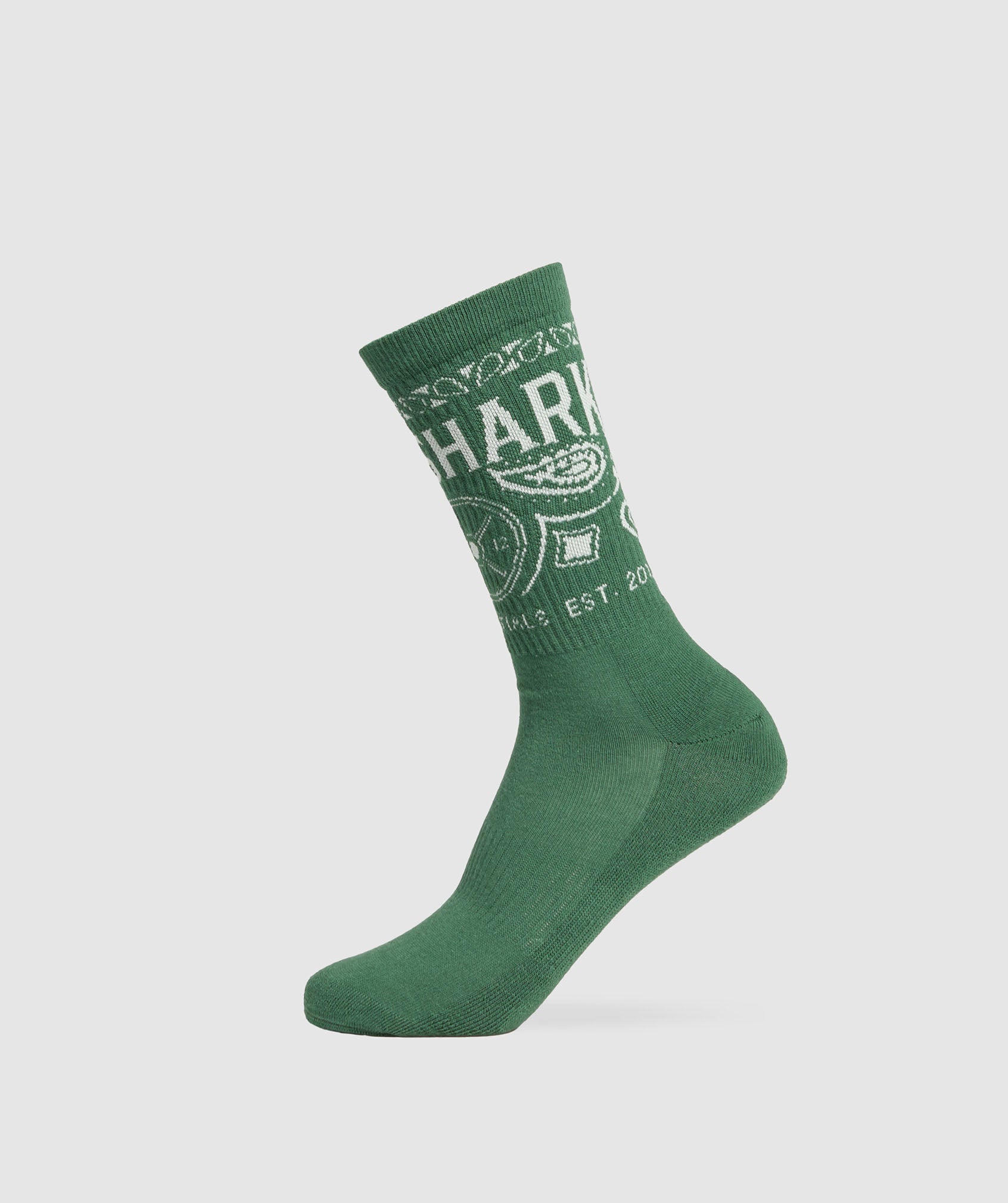 Women's Gymshark Bandana Crew Sock Classic Green
