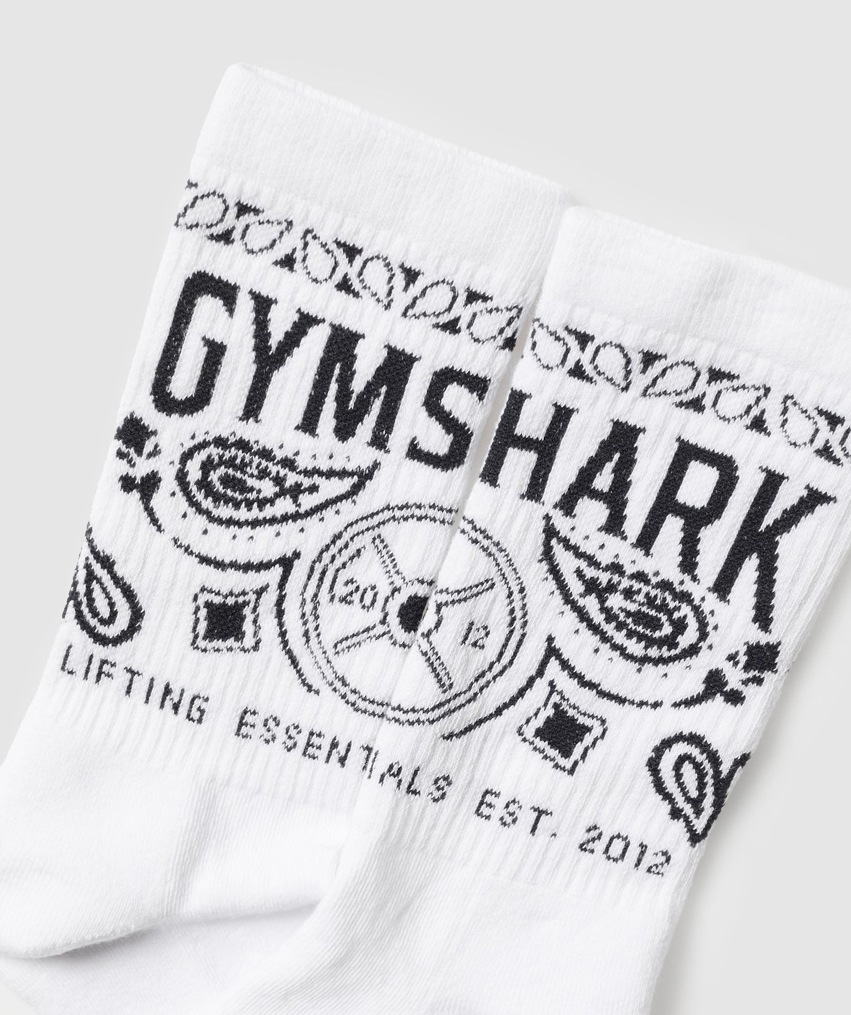 Women's Gymshark Bandana Crew Sock White