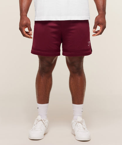 Gymshark Campus Mesh Shorts Rich Maroon