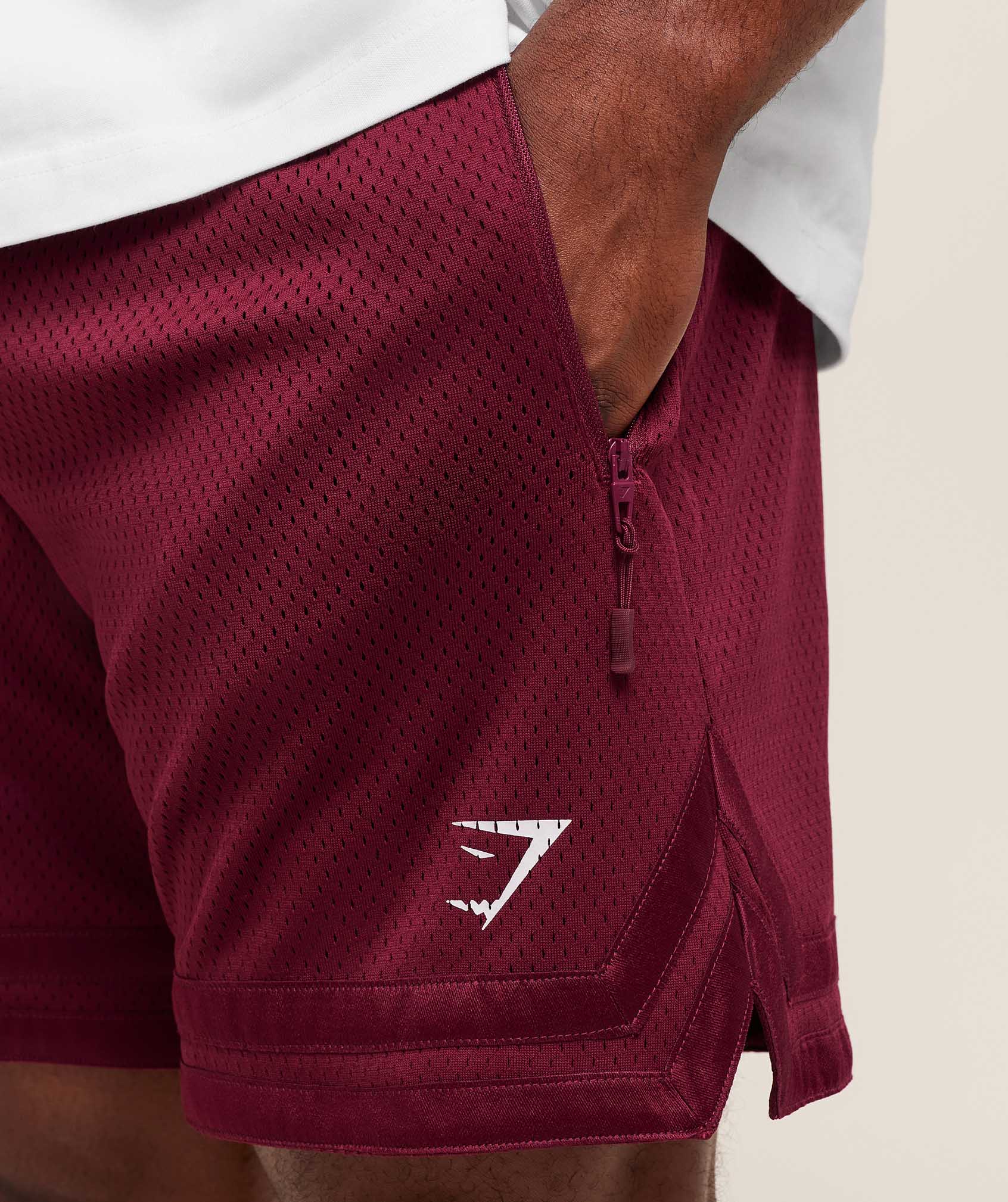 Gymshark Campus Mesh Shorts Rich Maroon