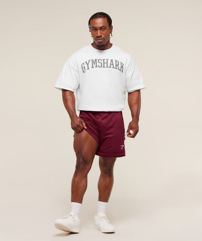 Gymshark Campus Mesh Shorts Rich Maroon