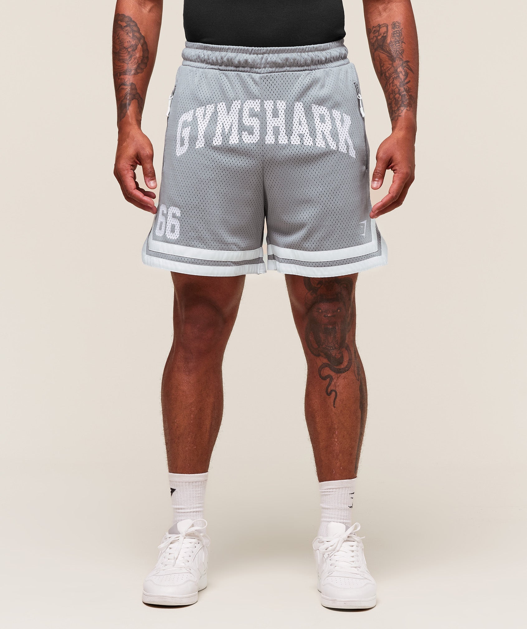 Gymshark Varsity Mesh Shorts Denim Grey