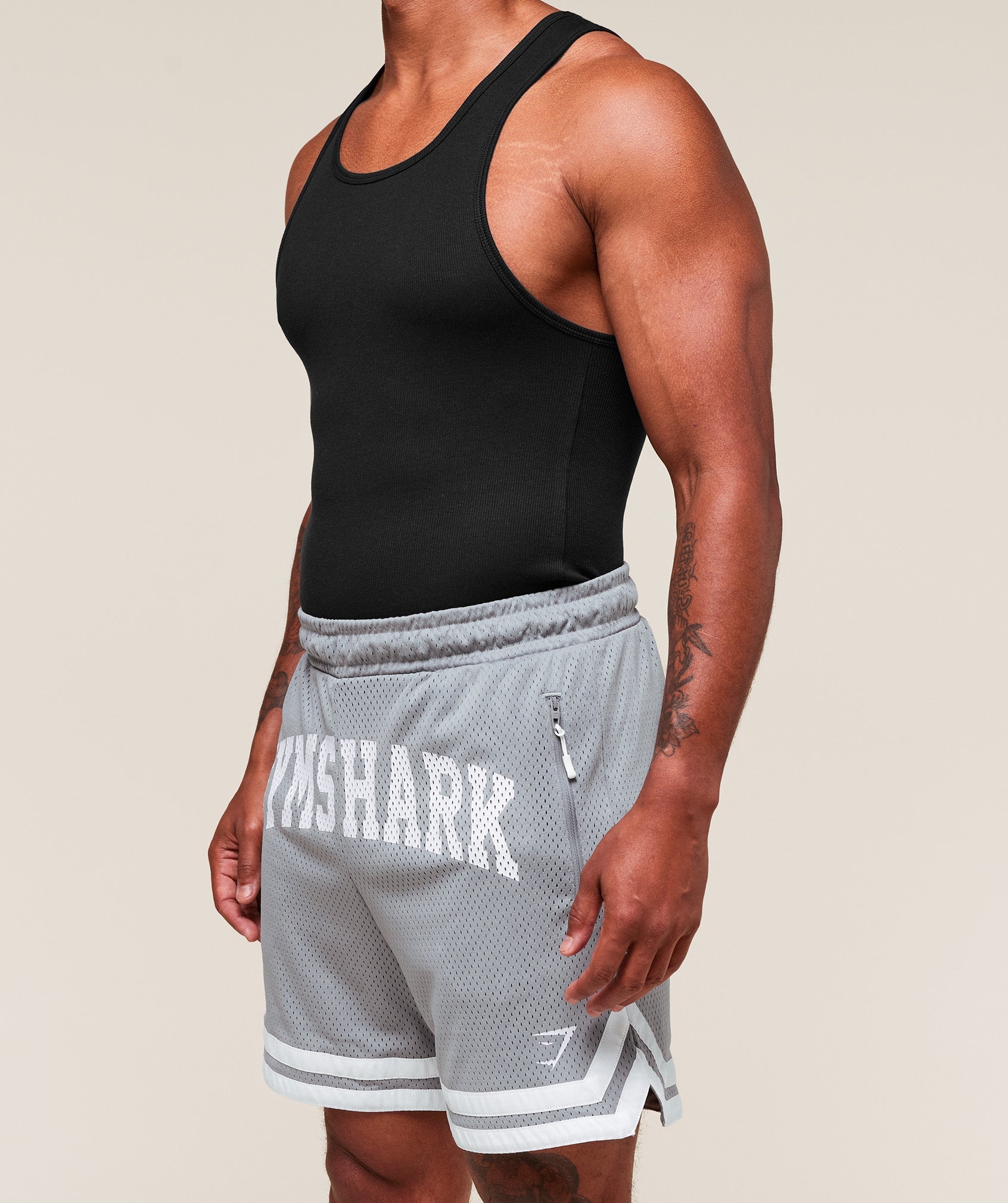 Gymshark Varsity Mesh Shorts Denim Grey