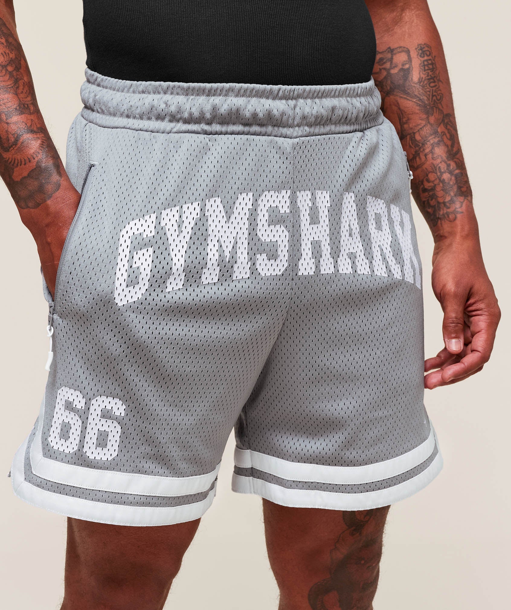Gymshark Varsity Mesh Shorts Denim Grey