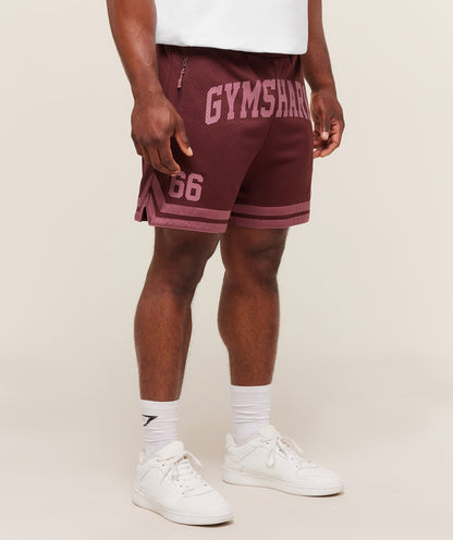 Gymshark Campus Mesh Shorts Rich Maroon