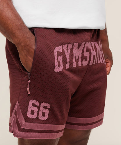 Gymshark Campus Mesh Shorts Rich Maroon