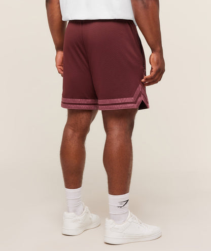 Gymshark Campus Mesh Shorts Rich Maroon