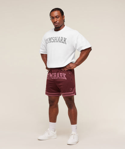 Gymshark Campus Mesh Shorts Rich Maroon