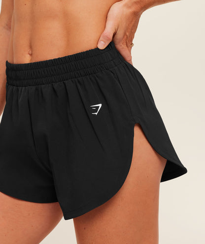 Women's Gymshark Interval High Leg Shorts Black