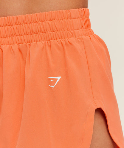 Women's Gymshark Interval High Leg Shorts Dayglow Peach