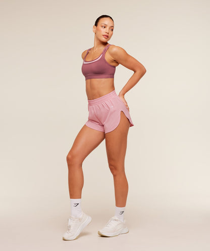Women's Gymshark Interval High Leg Shorts Light Pink