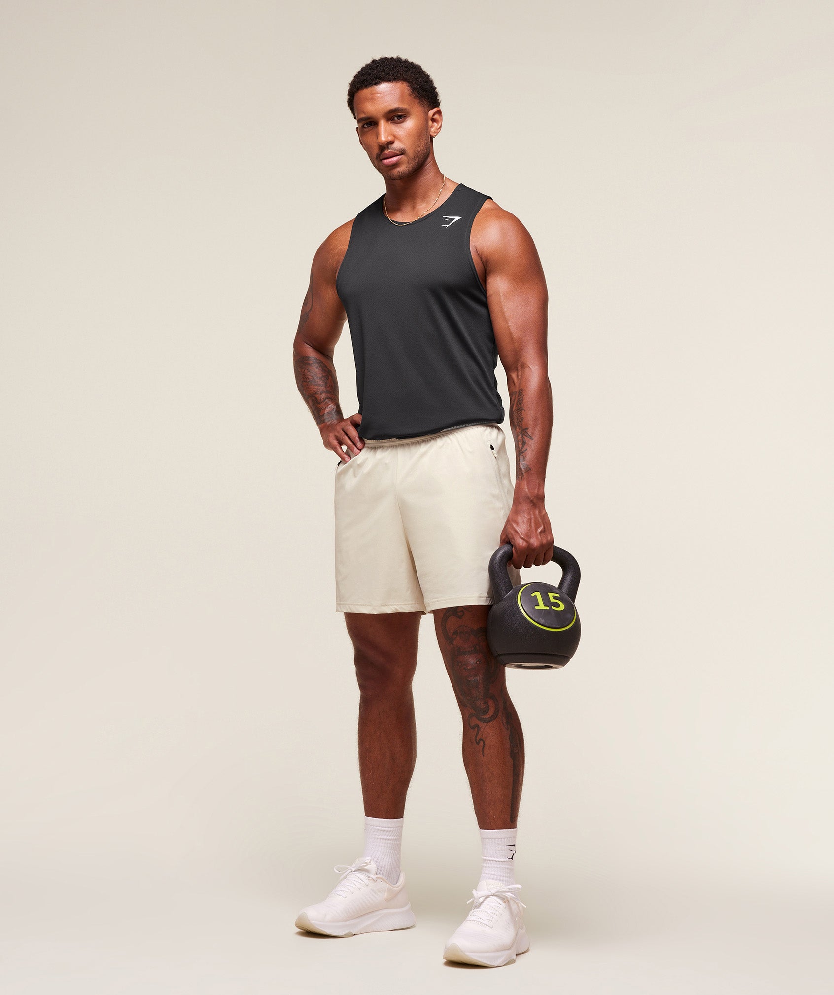 Gymshark Fit Elite 5" Shorts Oat White