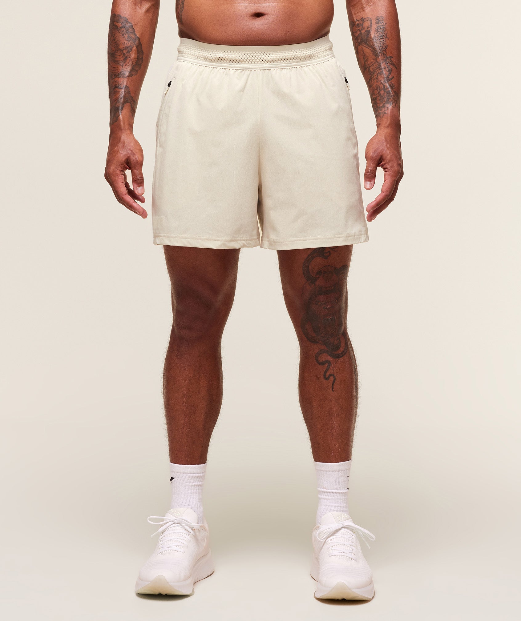 Gymshark Fit Elite 5" Shorts Oat White
