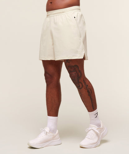 Gymshark Fit Elite 5" Shorts Oat White