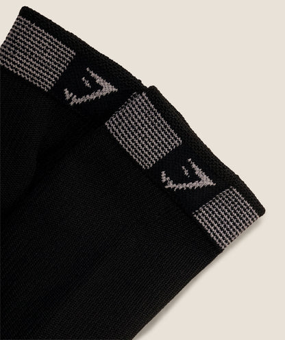 Women's Gymshark Running Elite Crew Sock Single Black